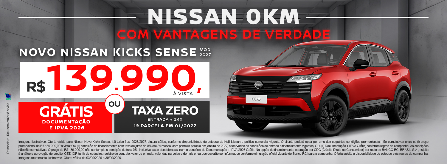 Varejo NOVO KICKS SENSE